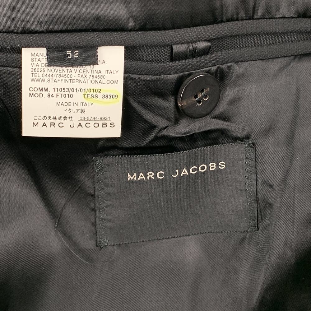 MARC JACOBS Size 40 Black Wool Peak Lapel Sport Coat Tuxedo Jacket - Picture 6 of 6
